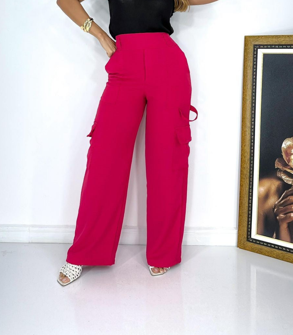 Calça cargo rosa